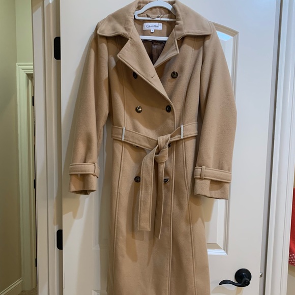 Calvin Klein Wool Blend Trench Coat - Picture 3 of 9